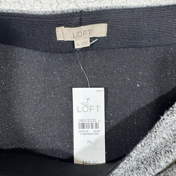 Ann Taylor LOFT Womens A Line Circle Pull On Skirt sz XL Fleece Gray Career Wear - Picture 4 of 5